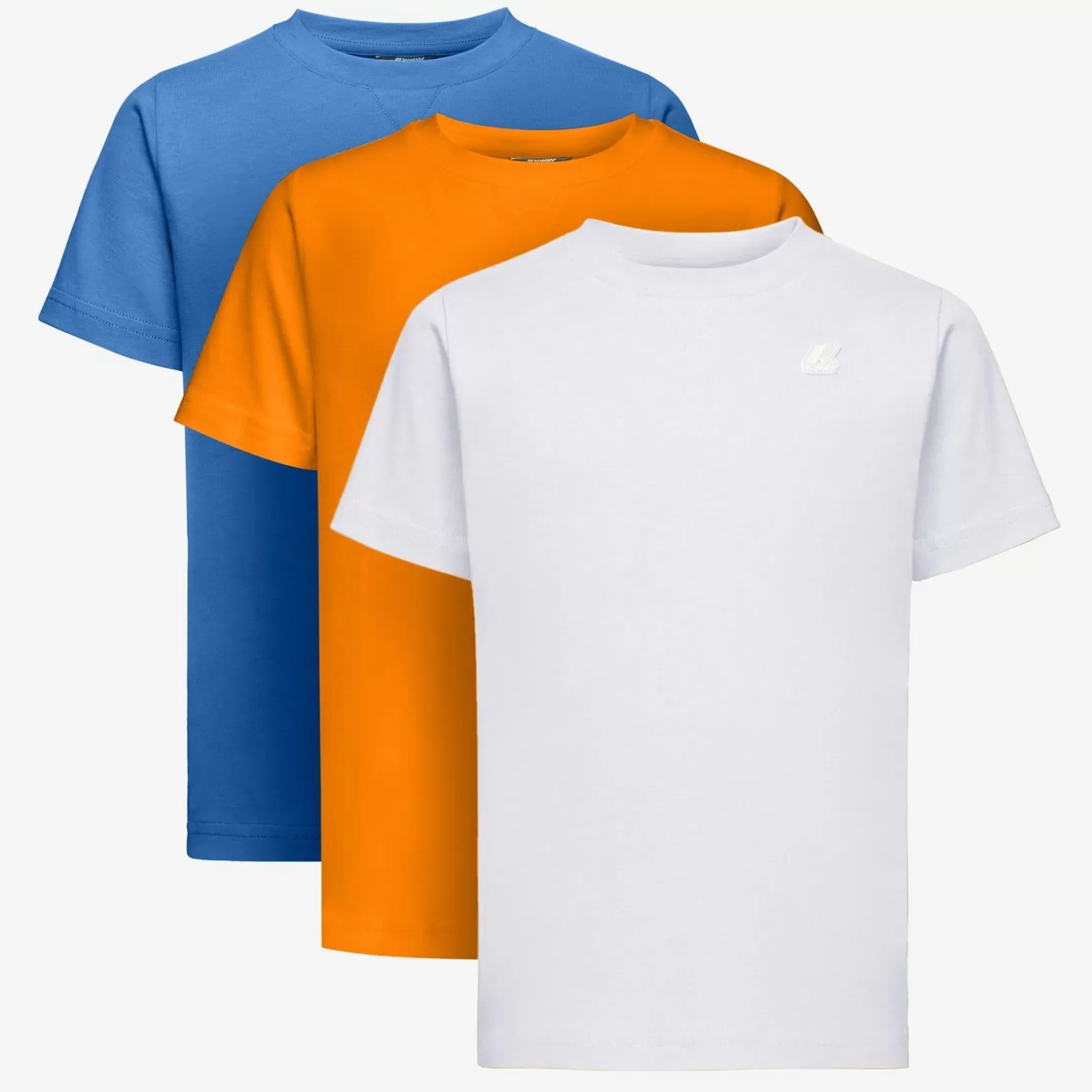 K-WAY T-Shirt^Confezione Da Tre Maniche Rotonde Edwing Bianco-Arancione Ruggine-Blu Oltremare