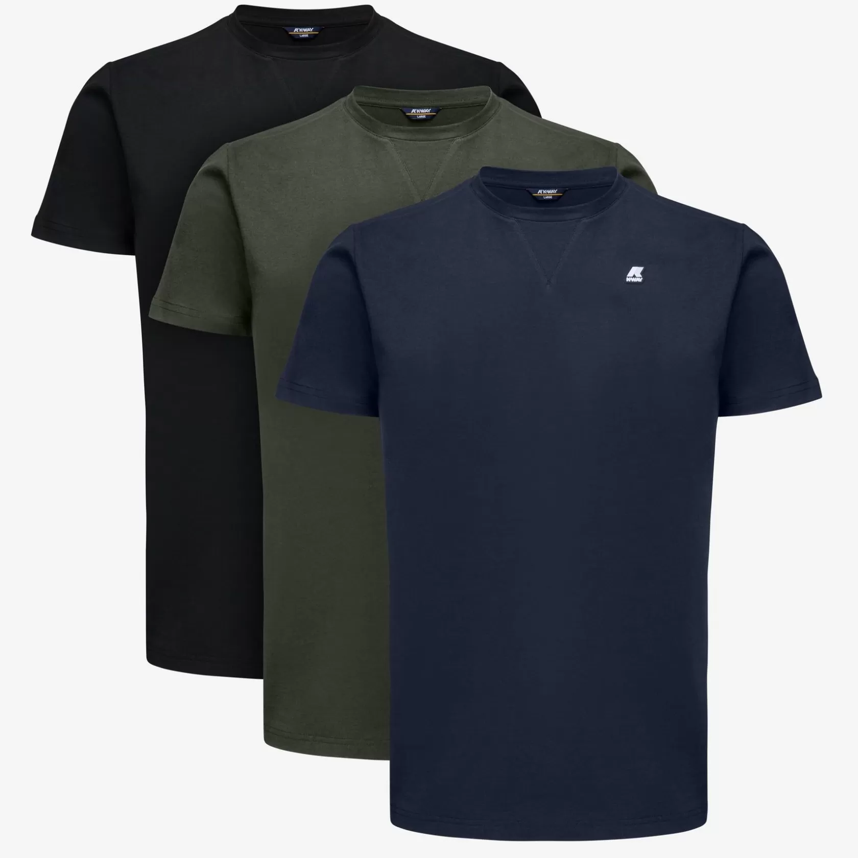 K-WAY T-Shirt^Confezione Da Tre Maniche Rotonde Edwing Blu D-Verde Blu-Nero