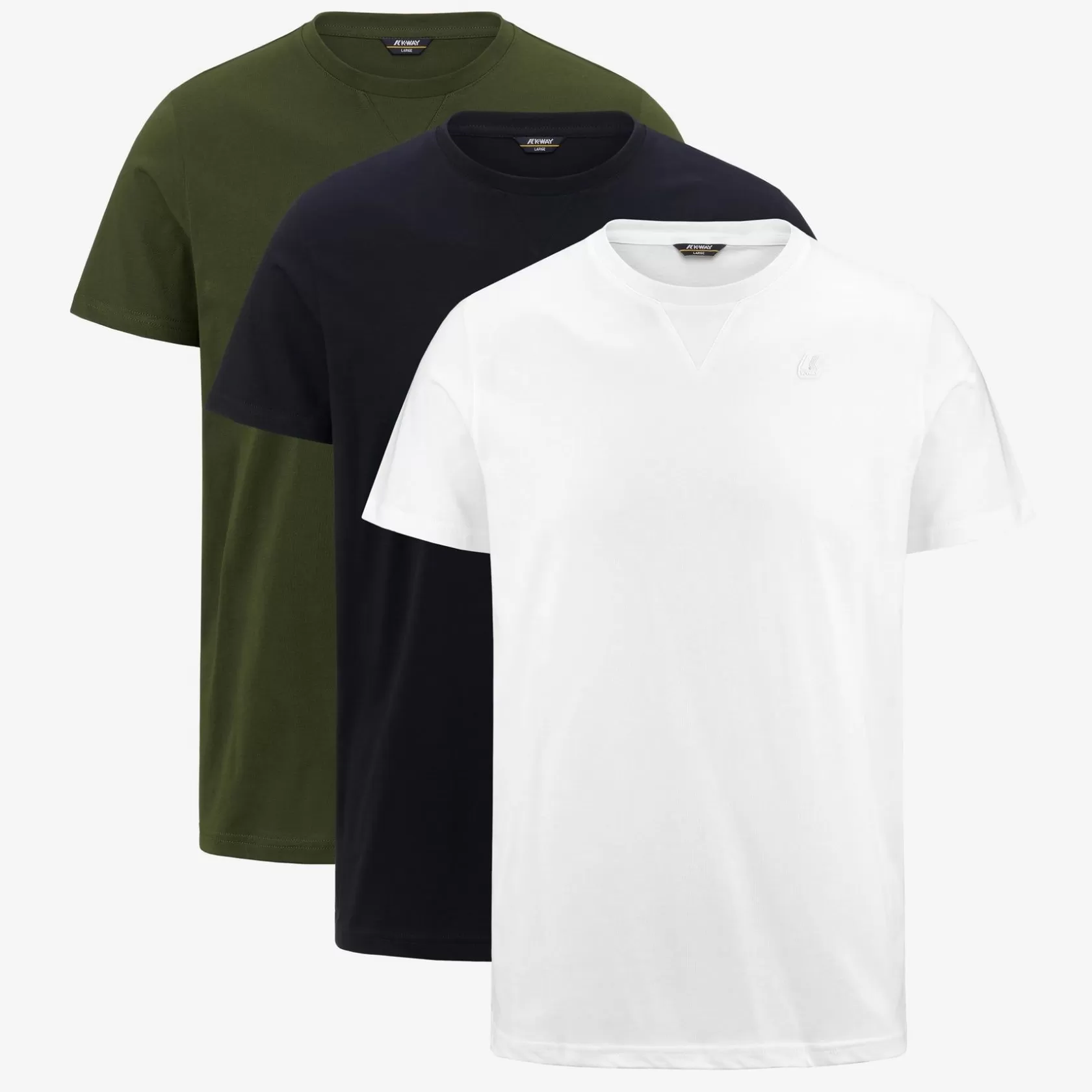 K-WAY T-Shirt^Confezione Da Tre Maniche Rotonde Edwingbianco-Blu D-Verde C