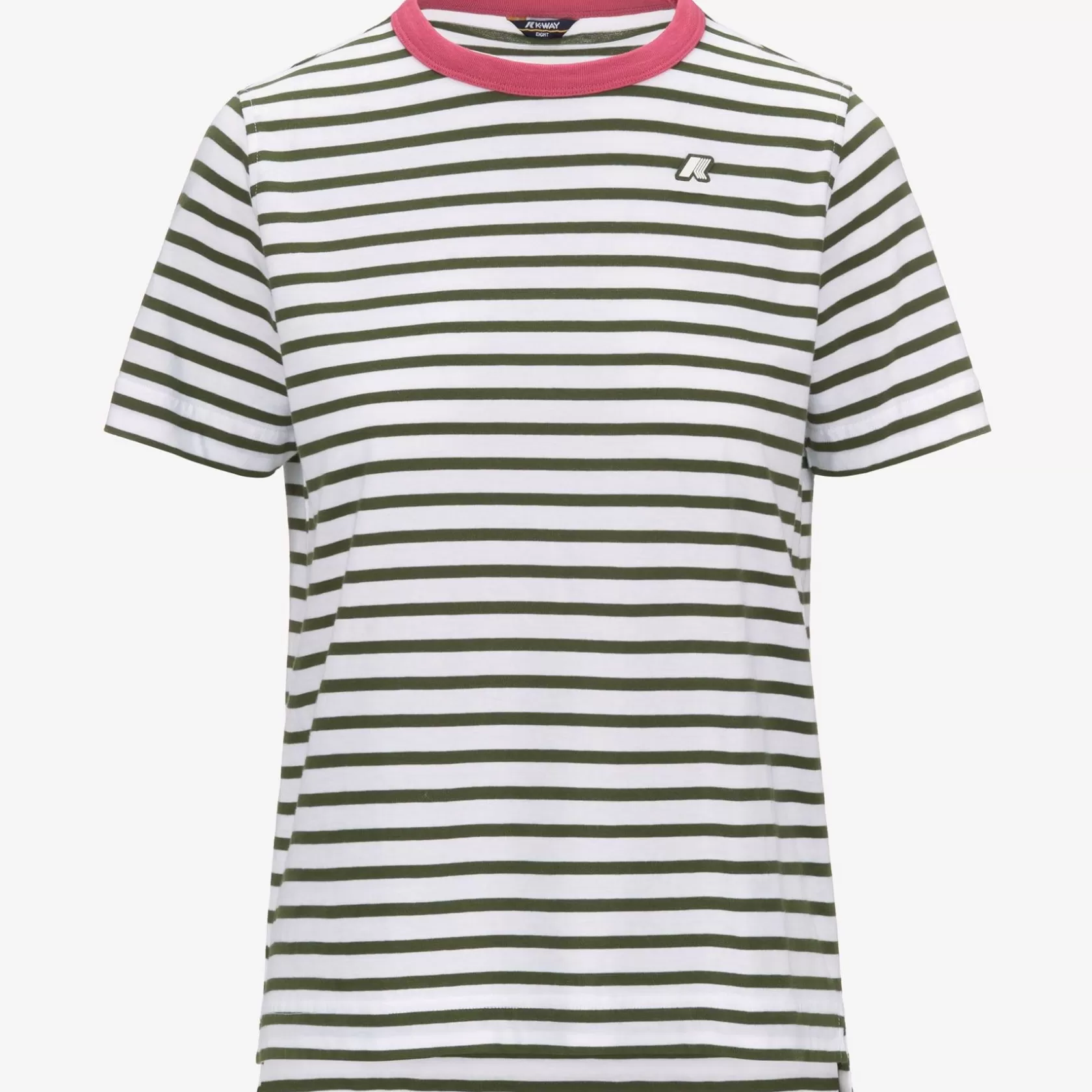 K-WAY T-Shirt^Emeli Stripesbianco-Verde-Rosa