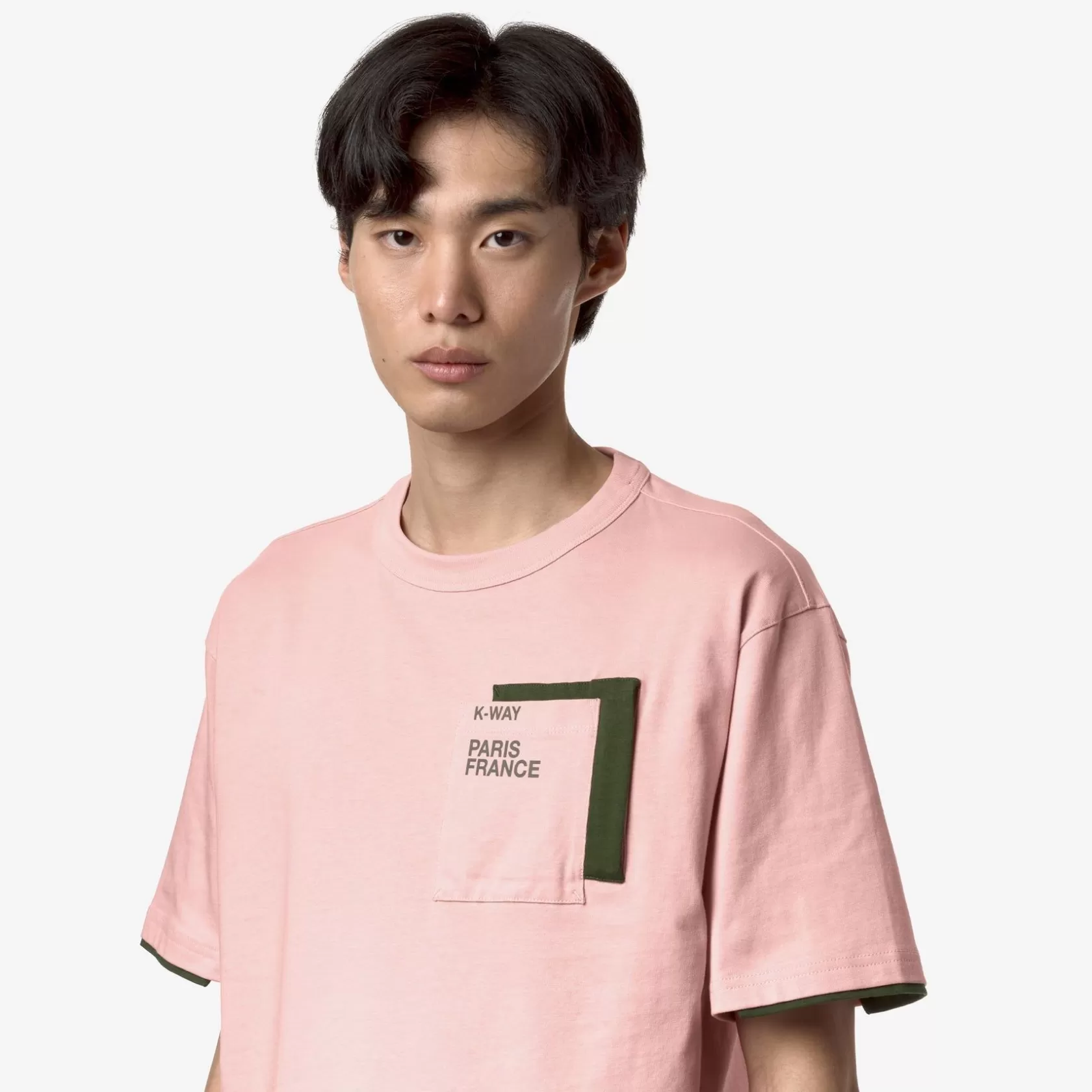 K-WAY T-Shirt^Fantome Contrast Pocketpink Ash-Green Cypress