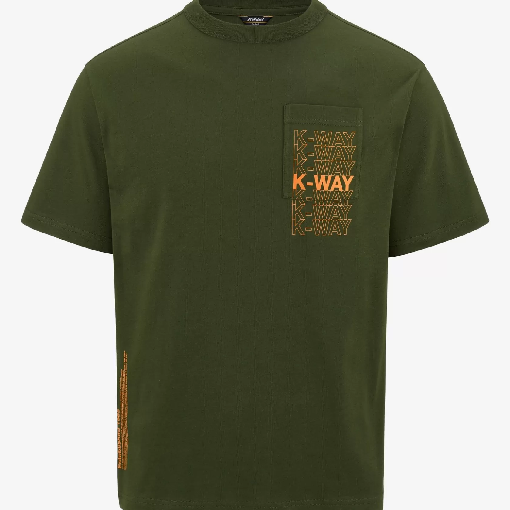 K-WAY T-Shirt^Fantome Letteringverde Cipresso-Arancione Md