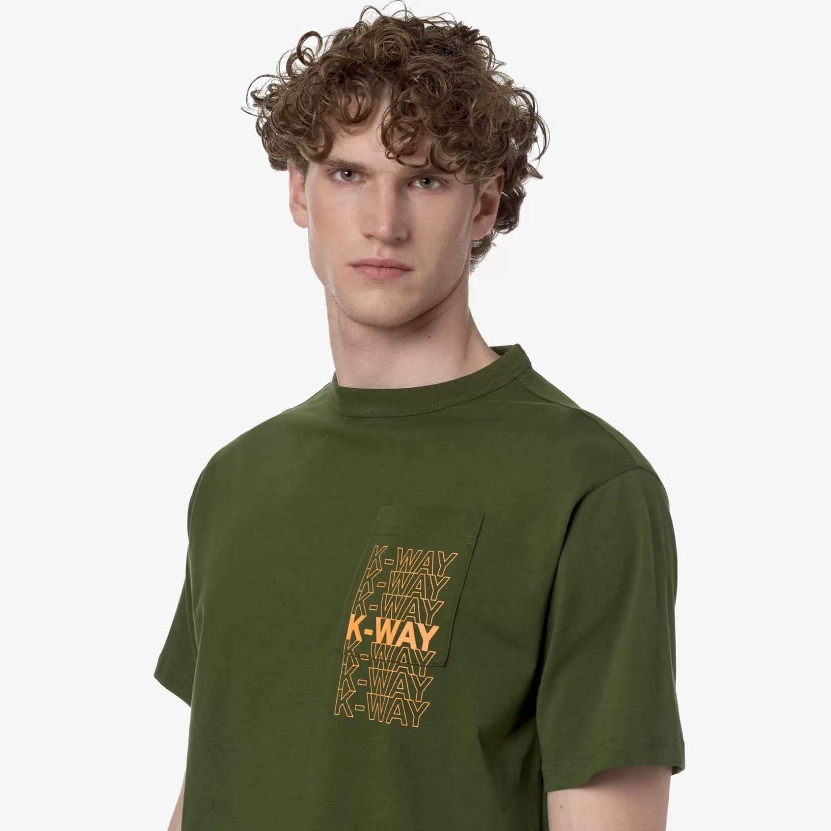 K-WAY T-Shirt^Fantome Letteringverde Cipresso-Arancione Md