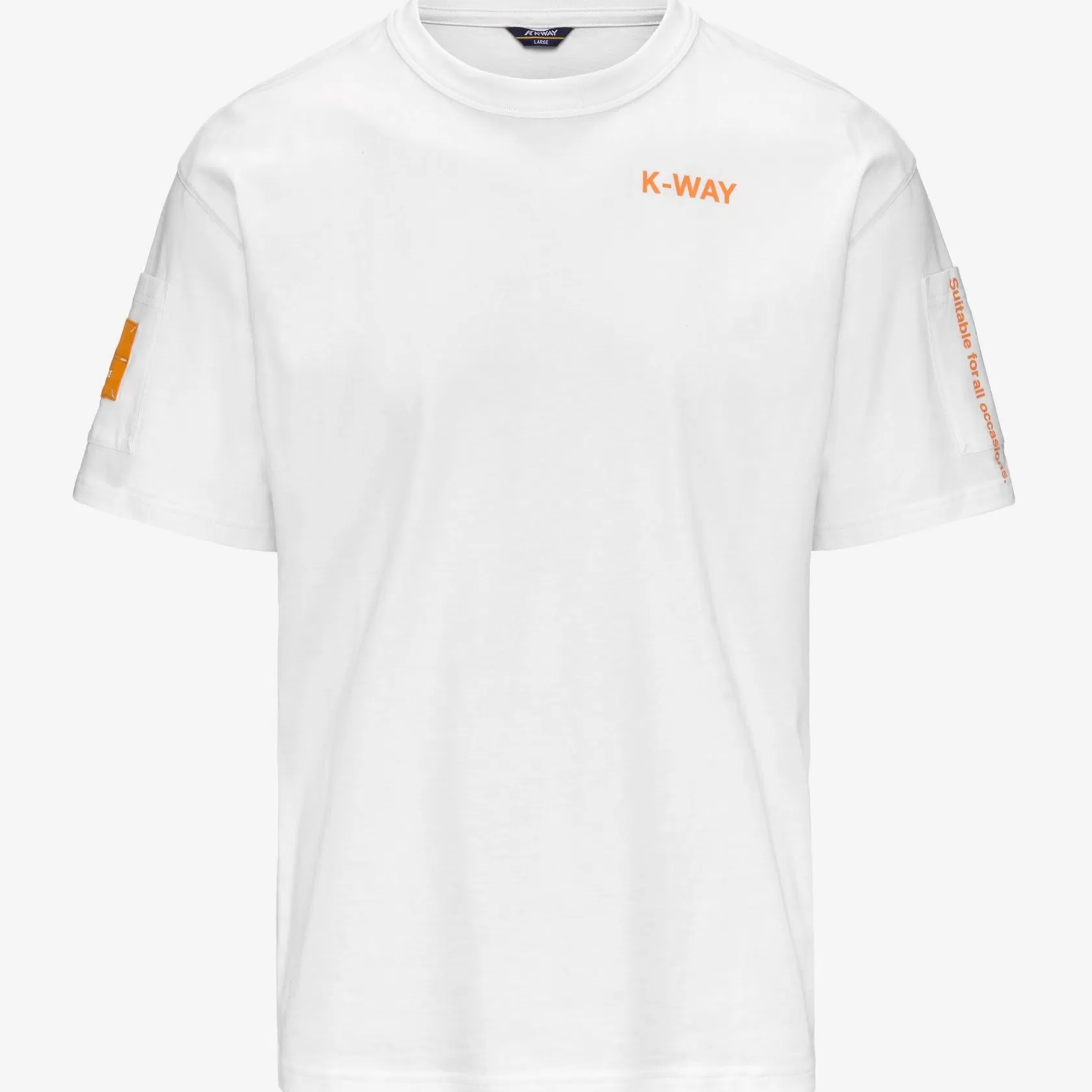 K-WAY T-Shirt^Fantome Sleeve Pocketbianco-Arancione Md