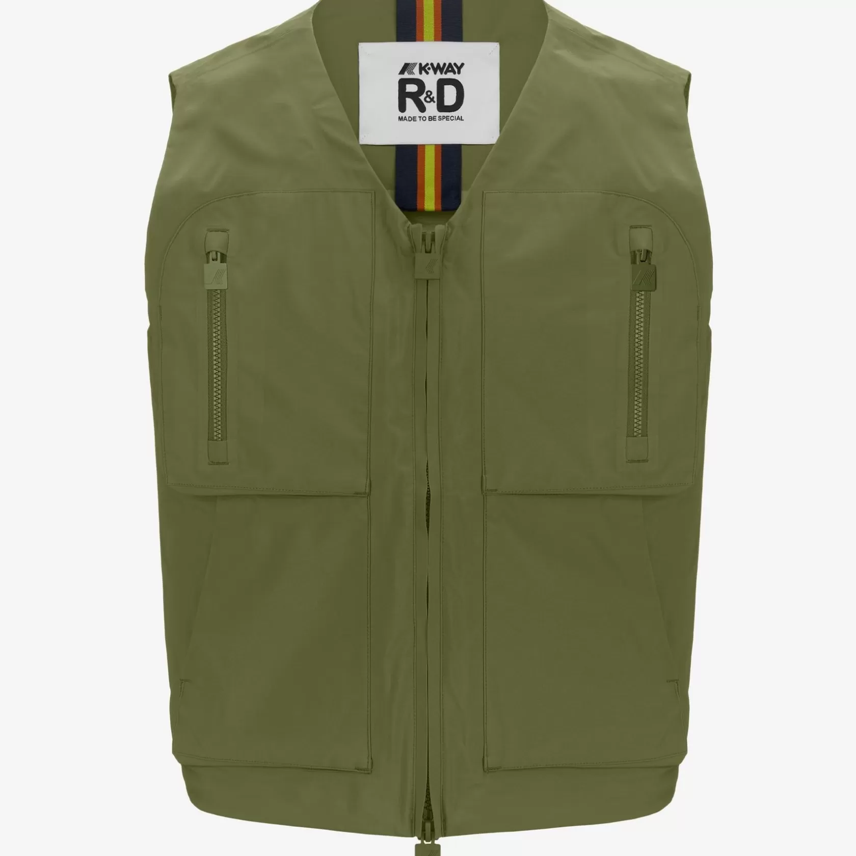 K-WAY Gilet^Jersey Accoppiato Con Tasche Barnelverde Sfagno-Grigio