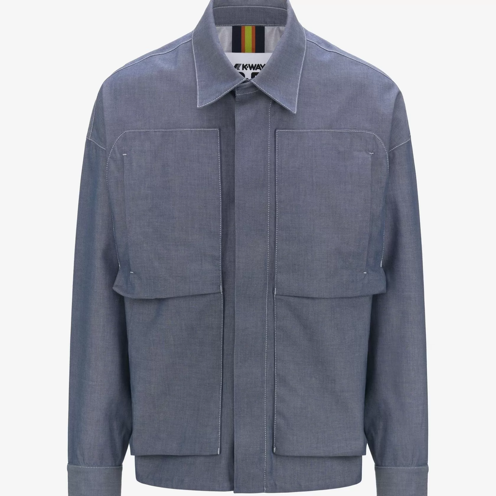 K-WAY Giacche Corte^Kayel Chambray 3Lchambray-Verde Sfagno