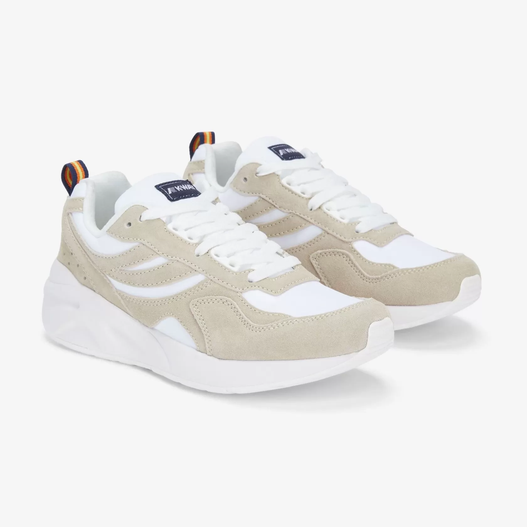 K-WAY Sneakers^Lacci Training 3.0 Bianco-Beige