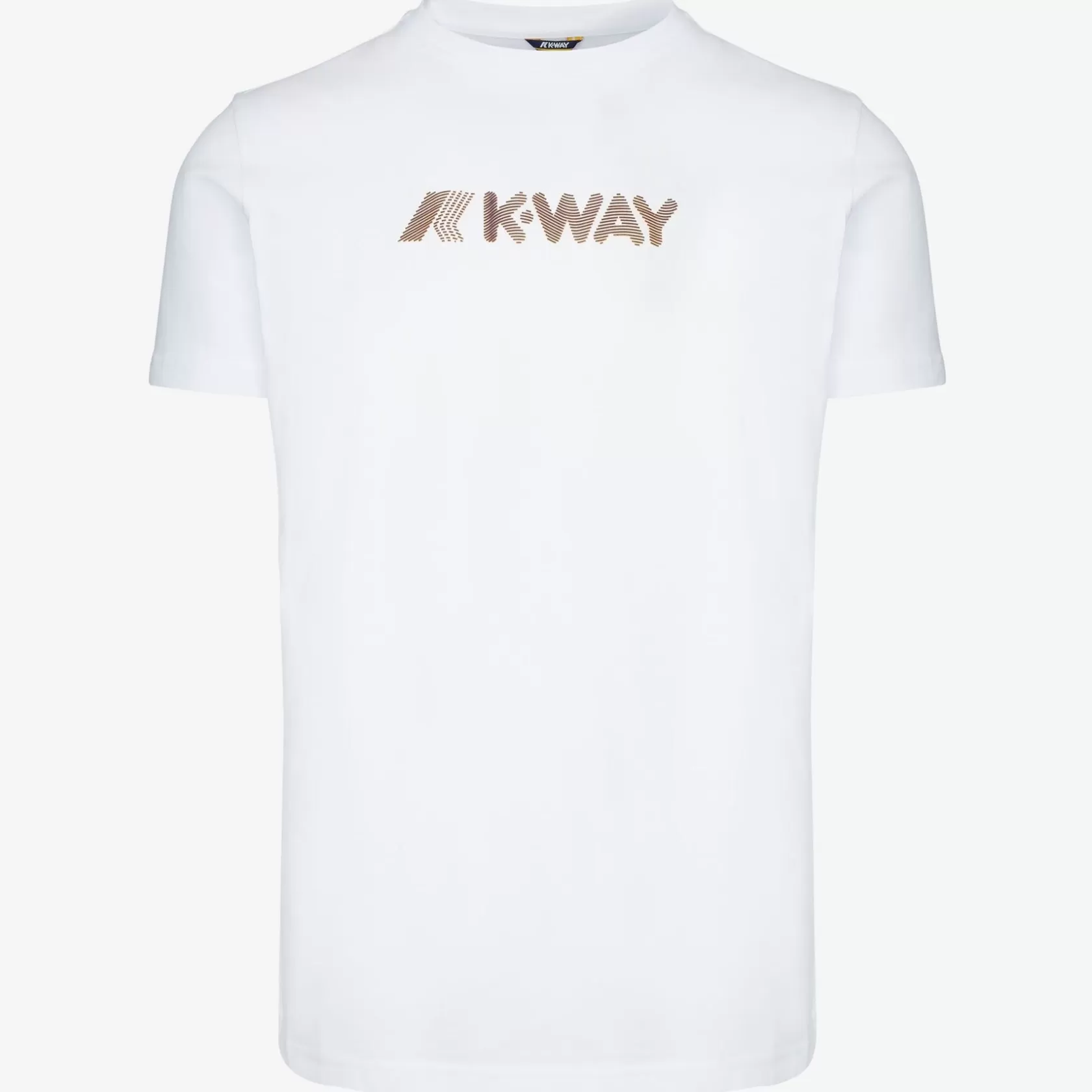 K-WAY T-Shirt^Logo A Strisce 3D Elliot Bianco