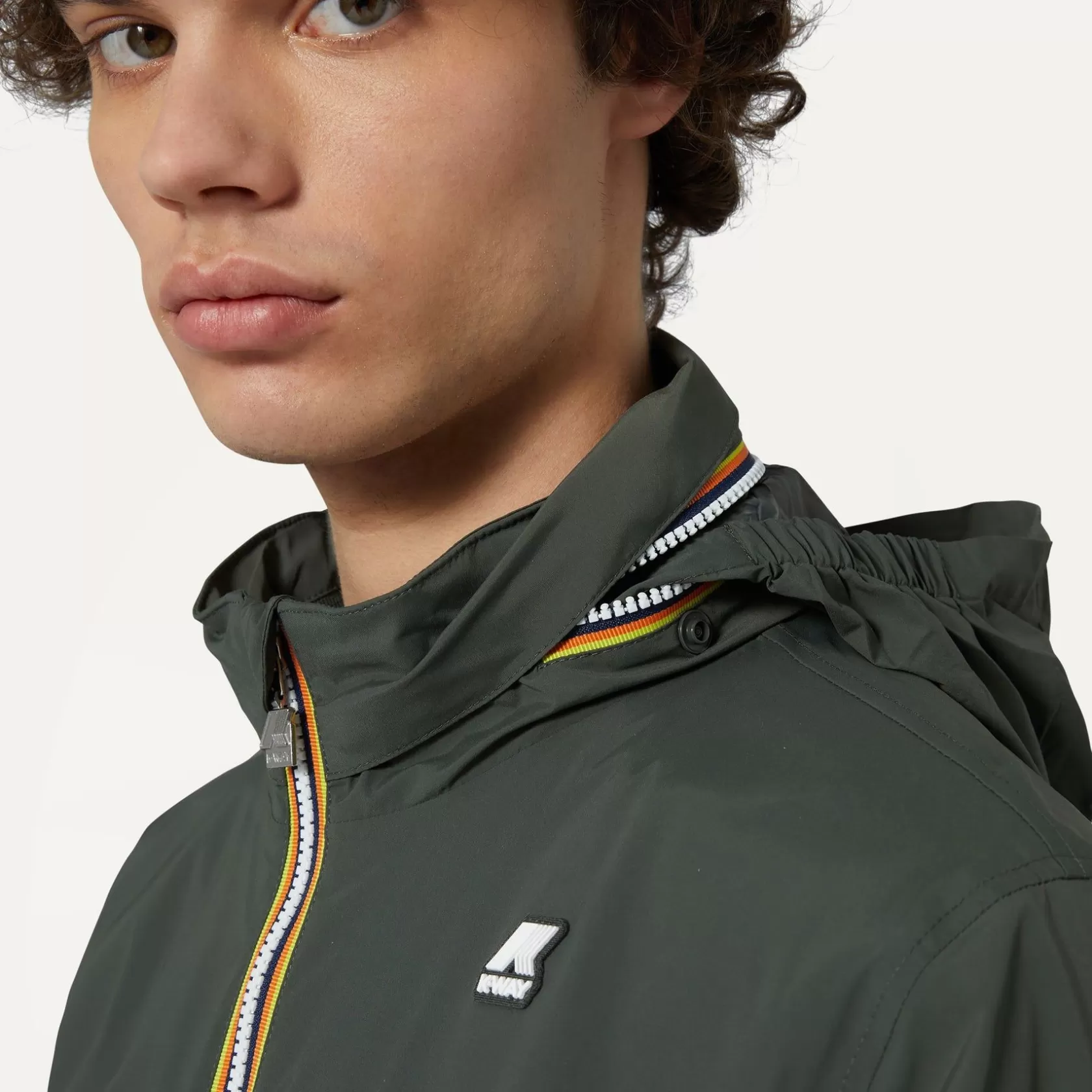 K-WAY Giacche Corte^Maglia In Nylon Elasticizzato Amauryverde Nerastro