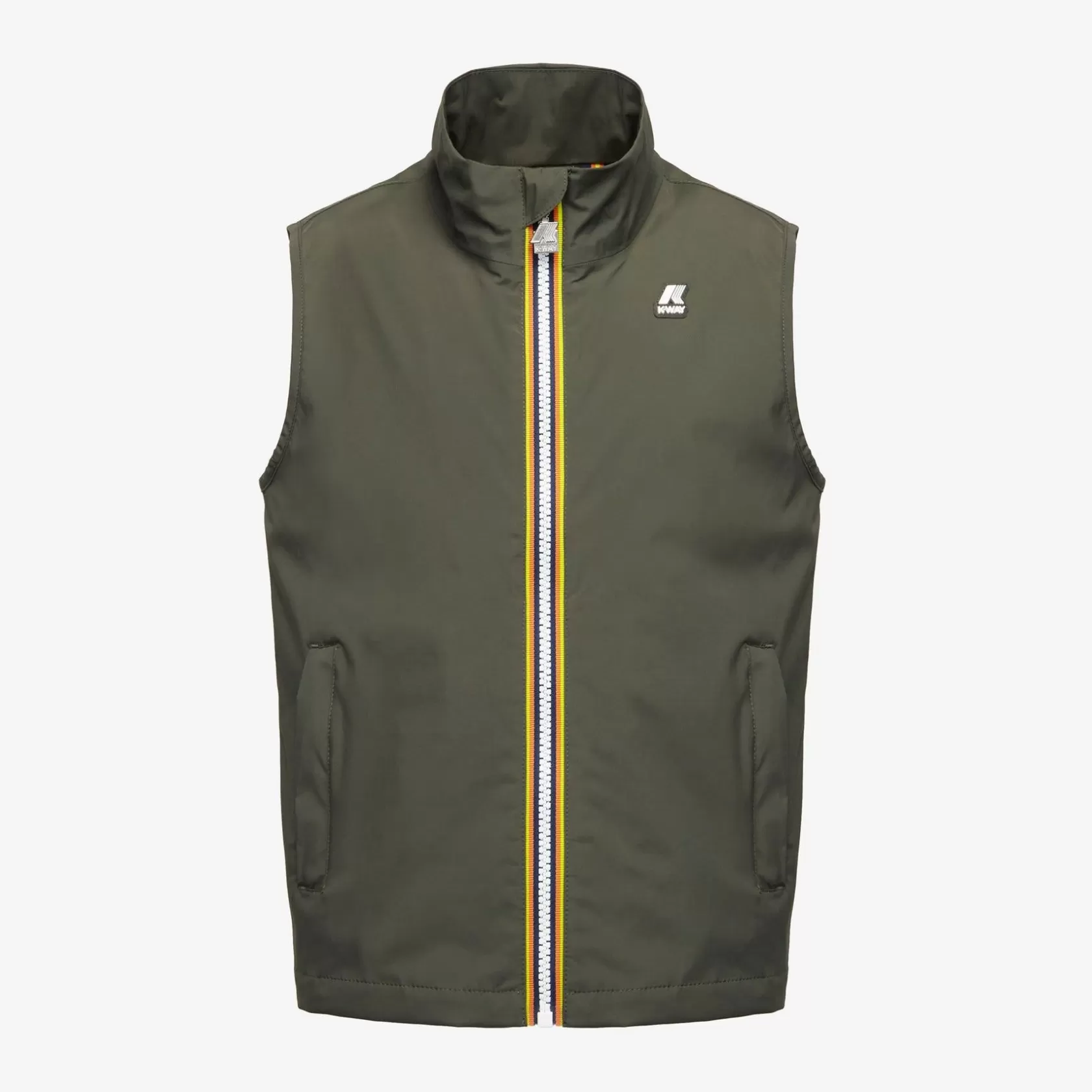 K-WAY Gilet^Maglia In Nylon Elasticizzato P. Valen Verde Nerastro