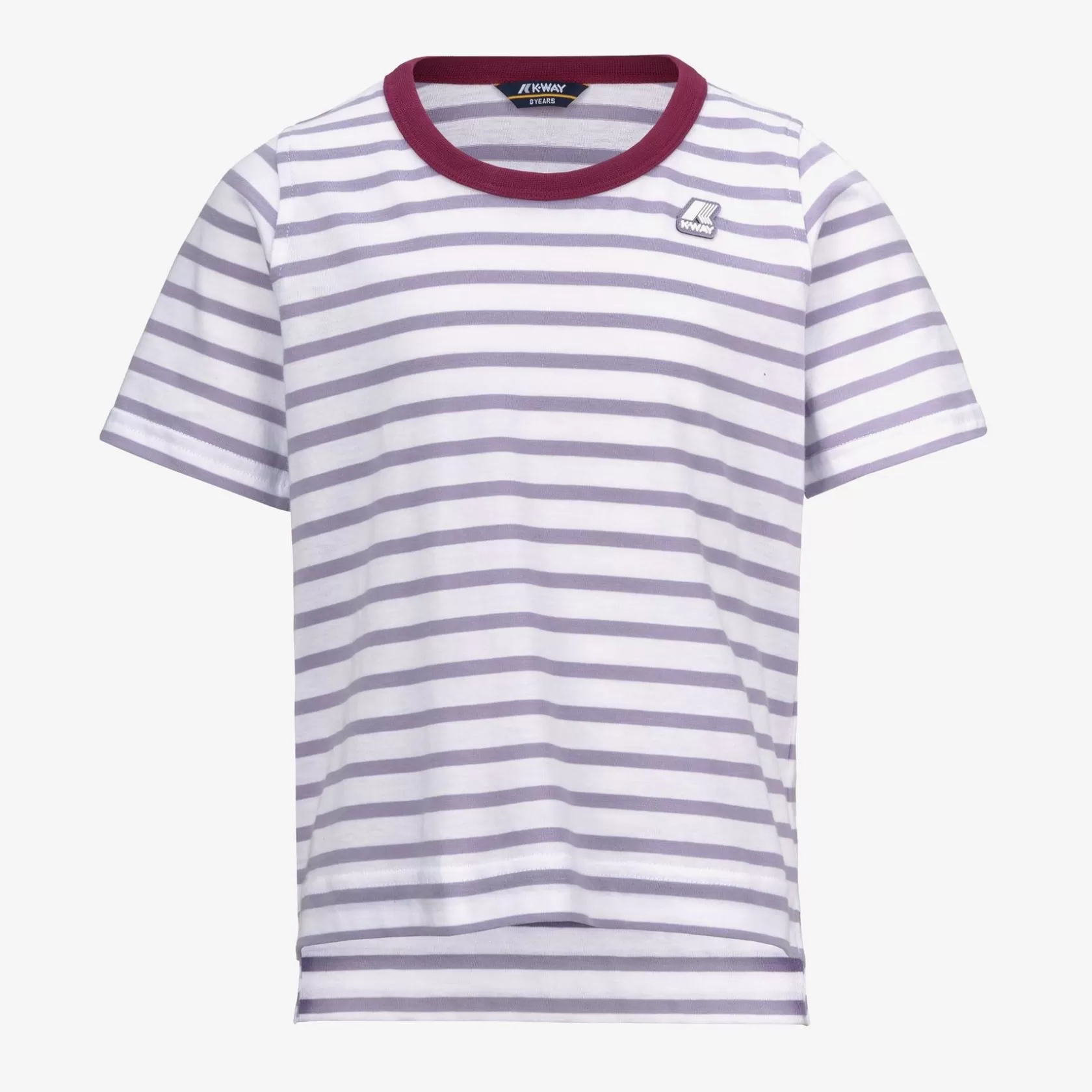 K-WAY T-Shirt^P. Emeli Stripesbianco-Viola Glicine-Rosso Dk