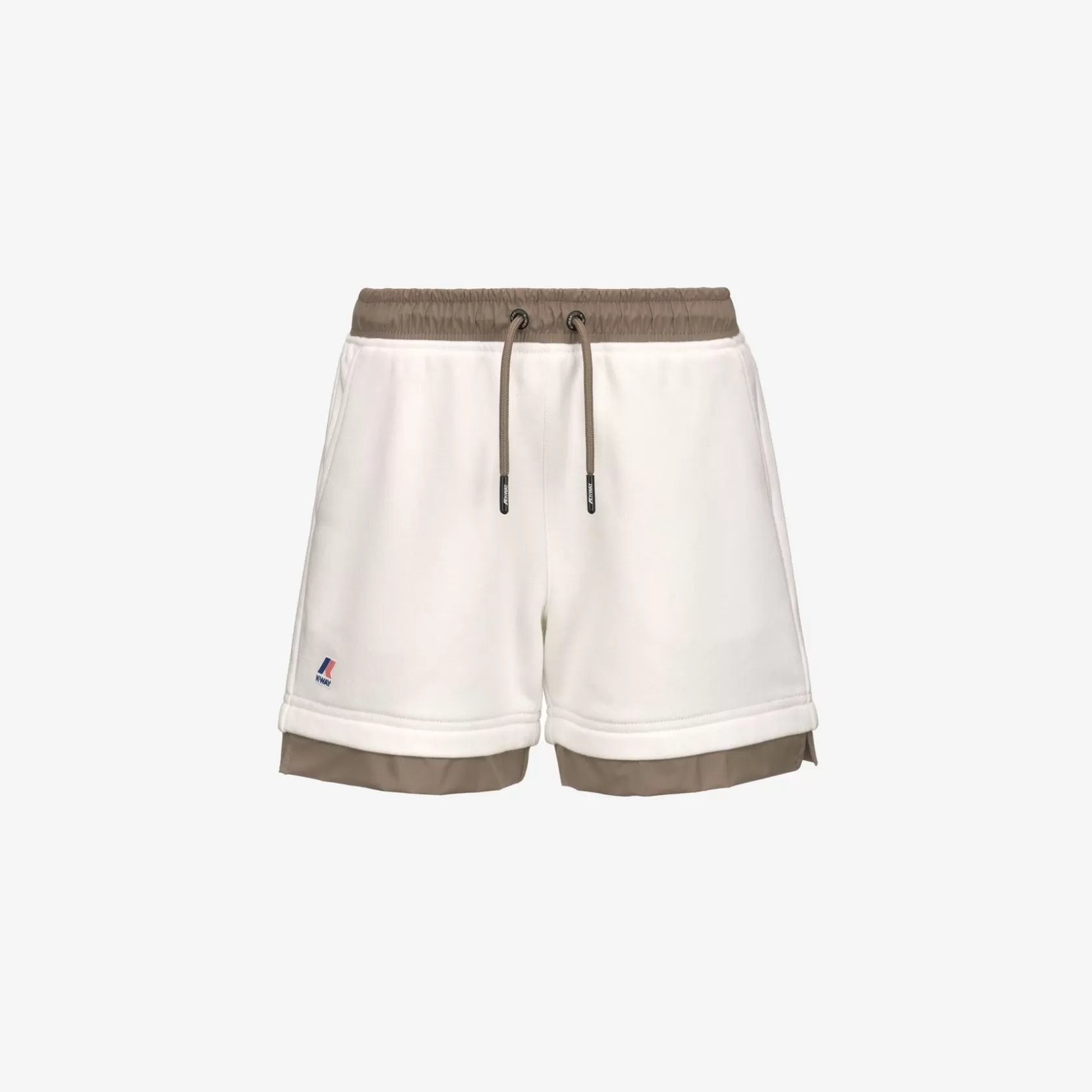 K-WAY Pantaloncini^P. Le Vrai Nest Nylon Pcbianco-Beige Tortora