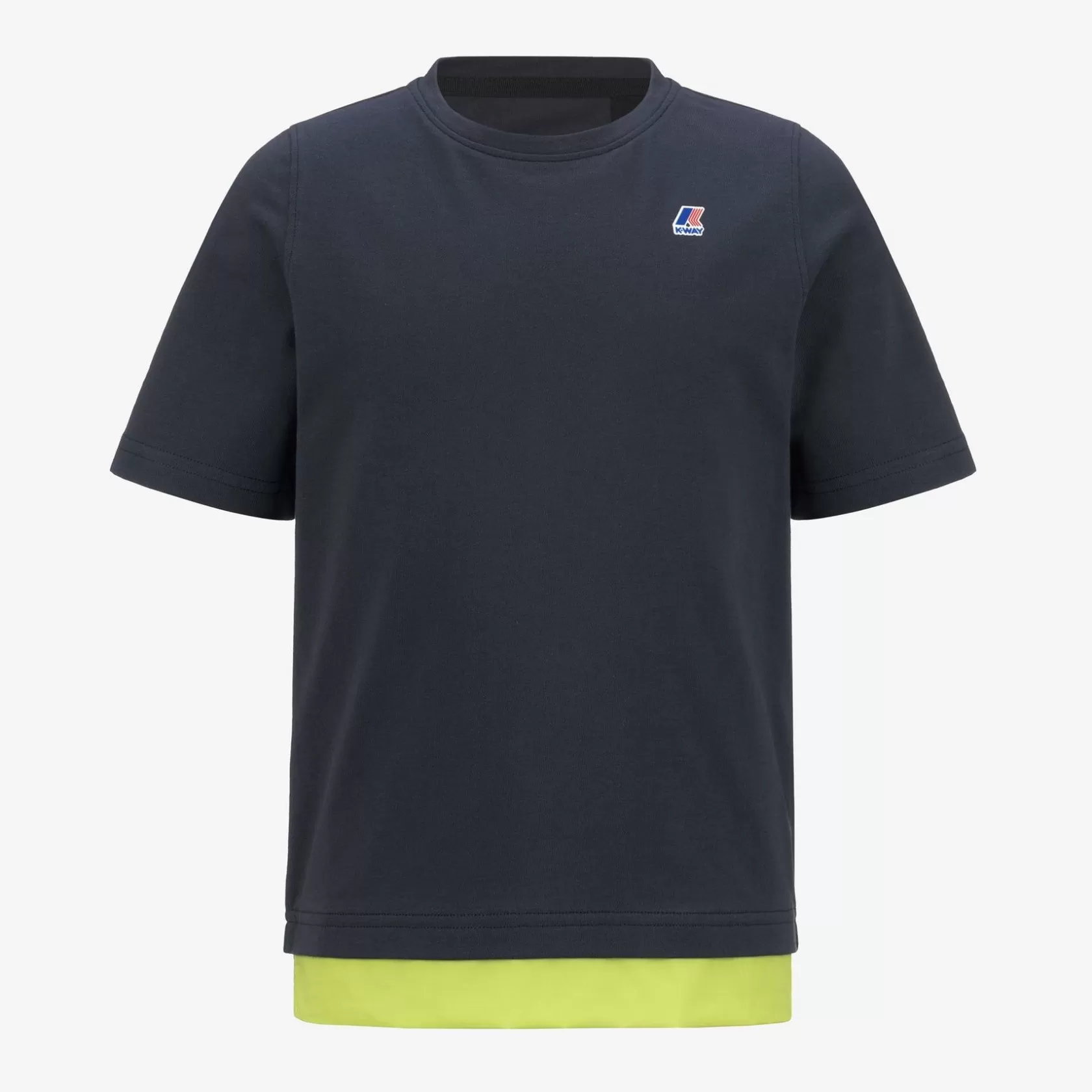 K-WAY T-Shirt^P. Le Vrai Seri Nylon Pcblue Profondita-Verde Sedano