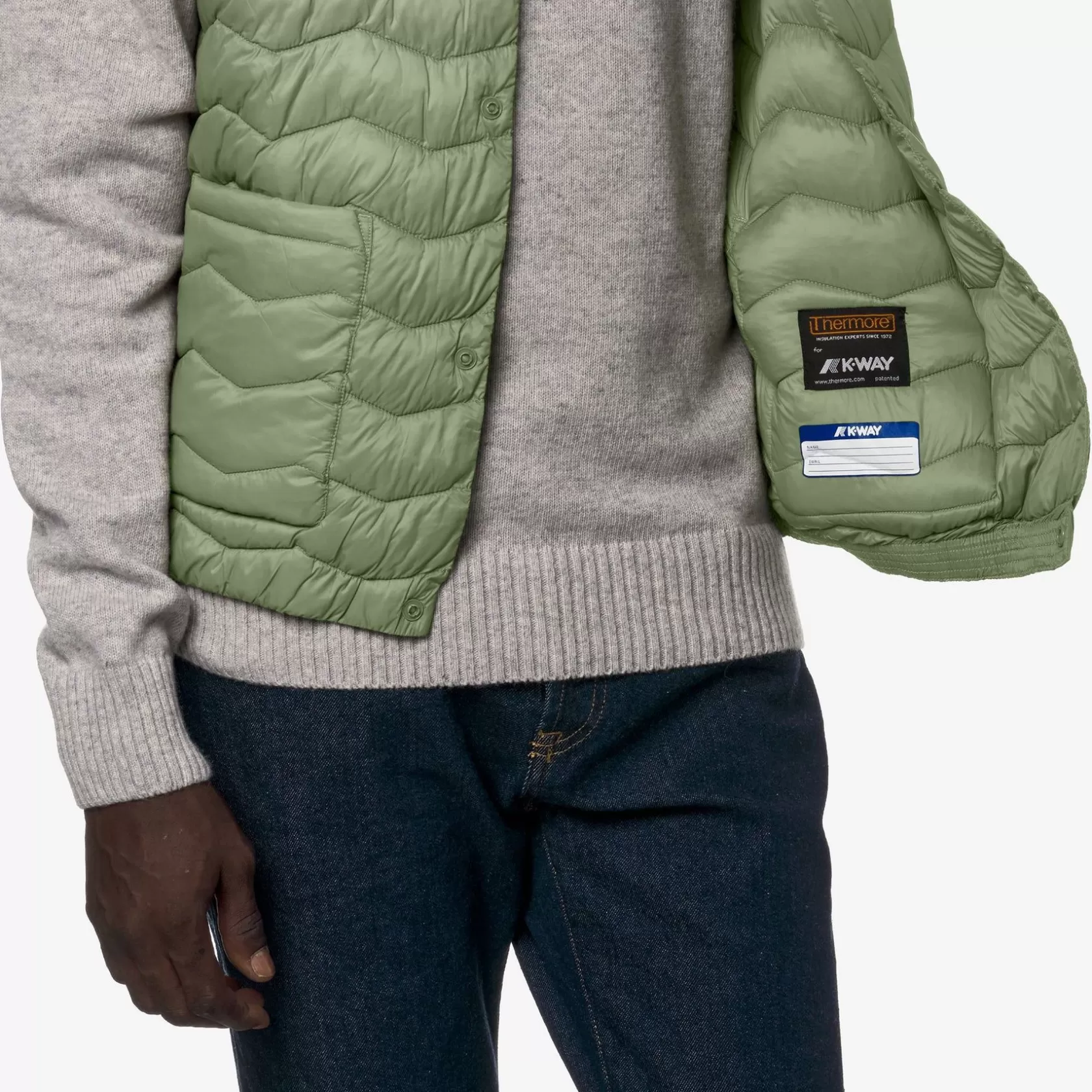 K-WAY Gilet^Salvia Verde Caldo Trapuntata Valty