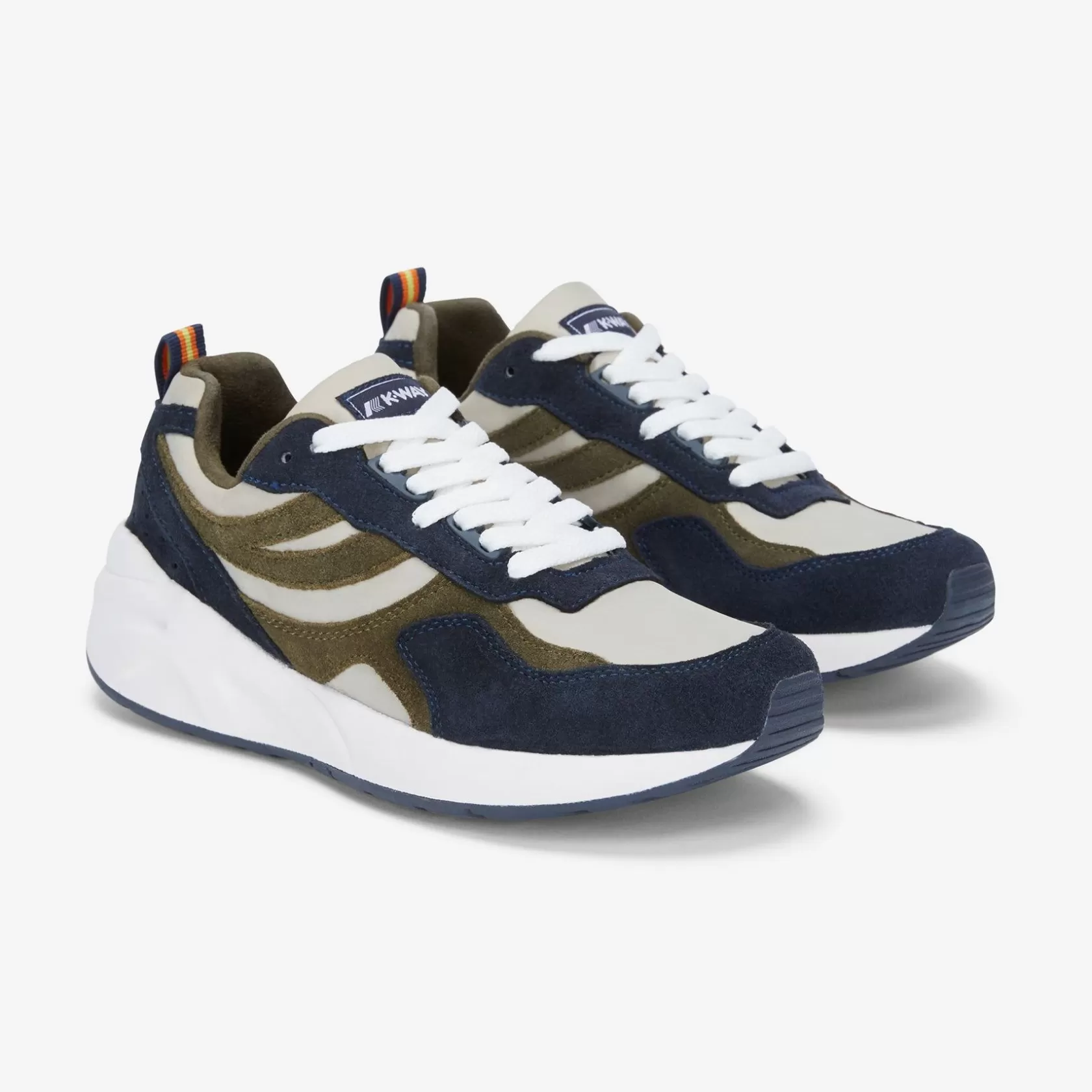 K-WAY Sneakers^Training 3.0 Lacesbeige Grigio-Blu Profondita-Verde Nerastro